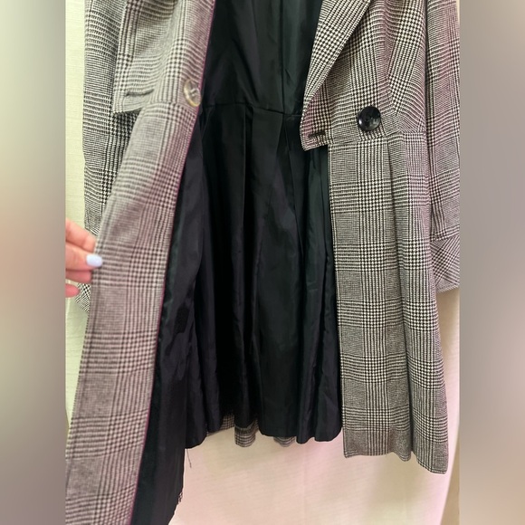 ⚫️ BOGO Ben Sherman Plaid Women's Wool Coat size small missing button - Picture 8 of 10